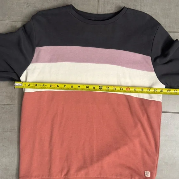 Marine Layer Colorblock Crewneck Sweatshirt Men’s Large Navy Pink White Coral - Picture 3 of 4